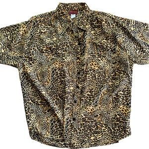 Classique Clothing Company Button Down Leopard Print Shirt